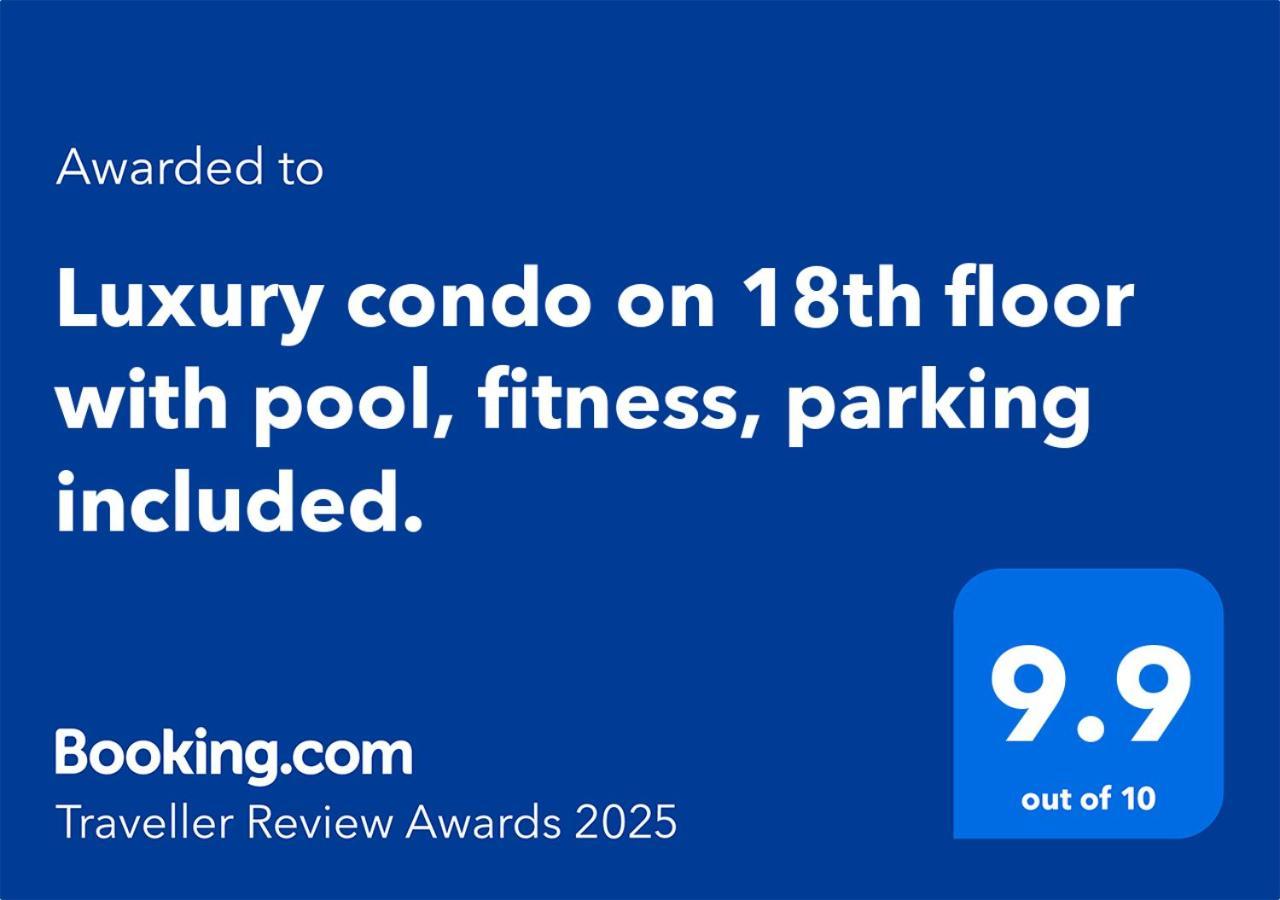 Luxury Condo On 18Th Floor With Pool, Fitness, Parking Included. Skopje Eksteriør bilde
